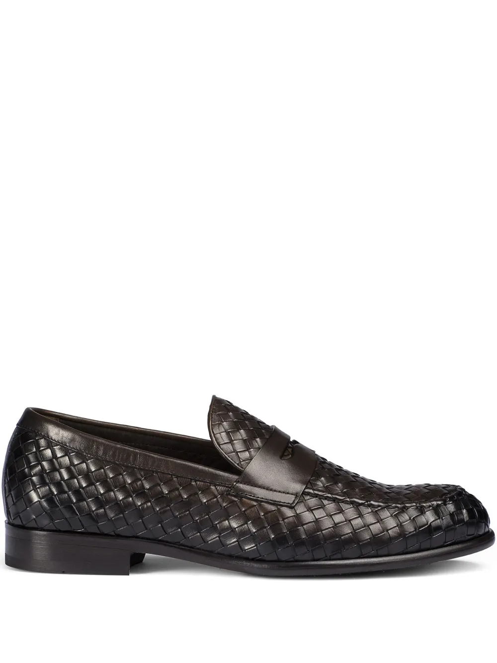 Doucal's woven leather loafers Brown