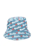 Stella McCartney Kids logo-pattern bucket hat - Blue