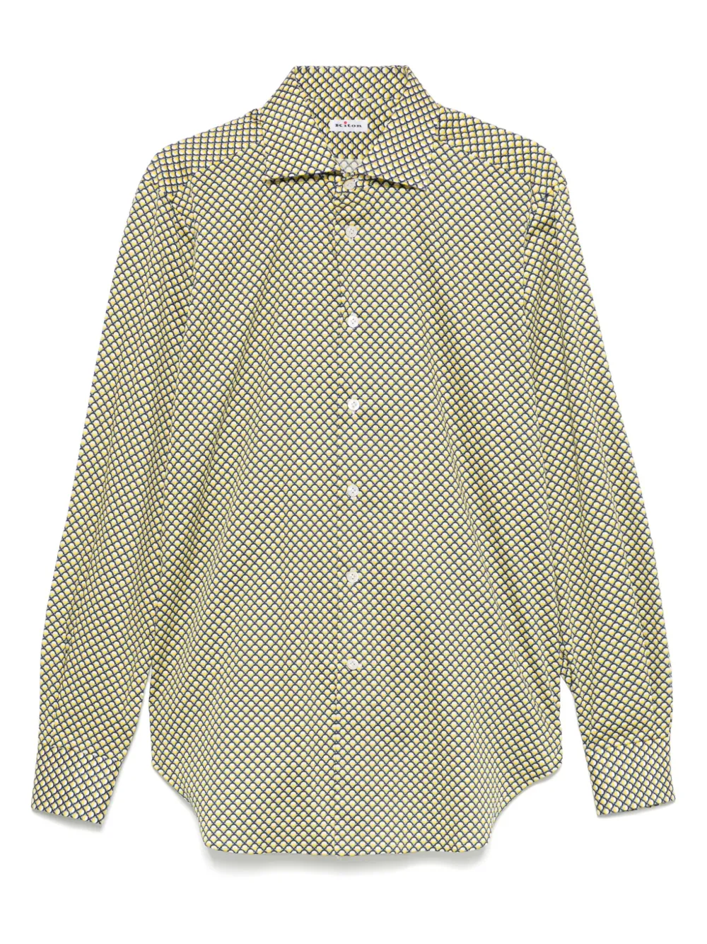 Kiton Overhemd met geometrisch patroon Blauw