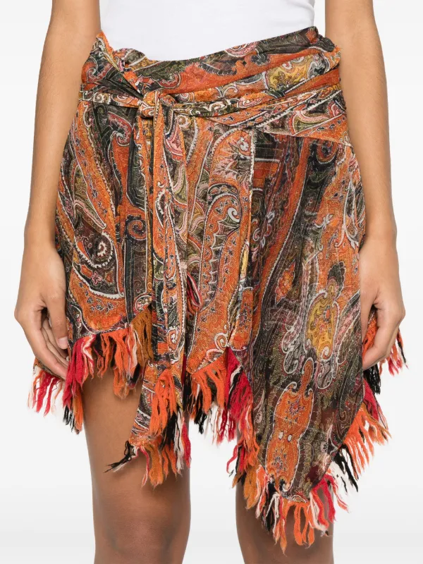 ISABEL MARANT graphic-print Mini Skirt | Orange | FARFETCH