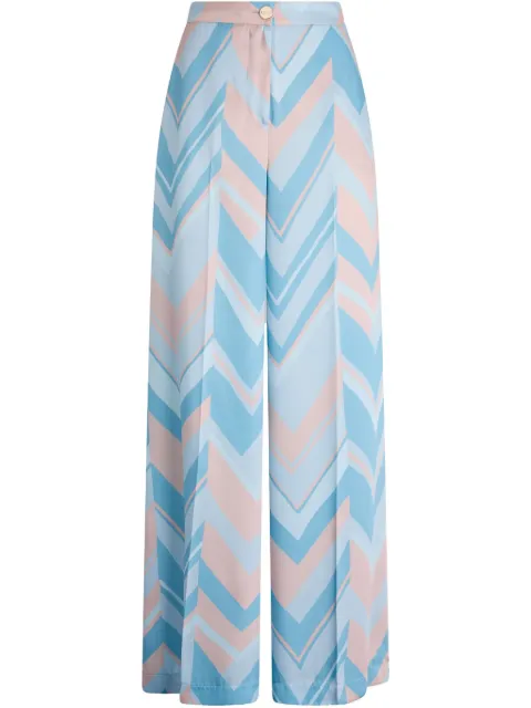 LIU JO pantalones palazzo con estampado chevron