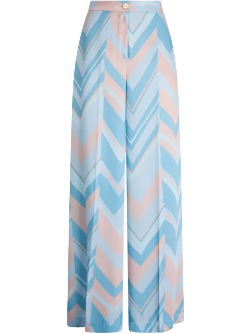 Pantalon palazzo à imprimé chevrons - LIU JO - Modalova
