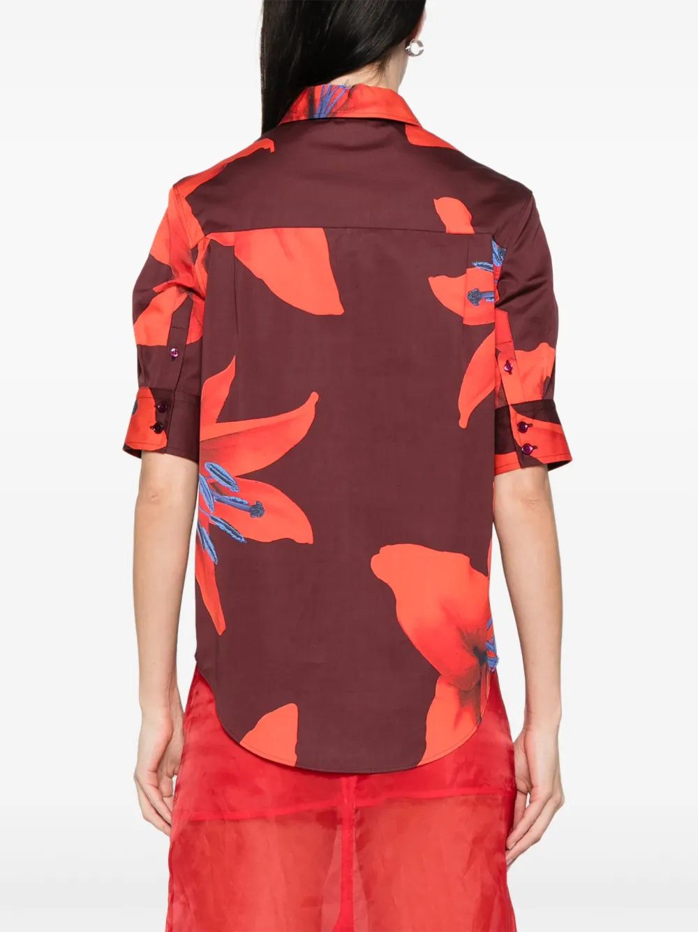 Alexander McQueen Blouse met bloemenprint Rood
