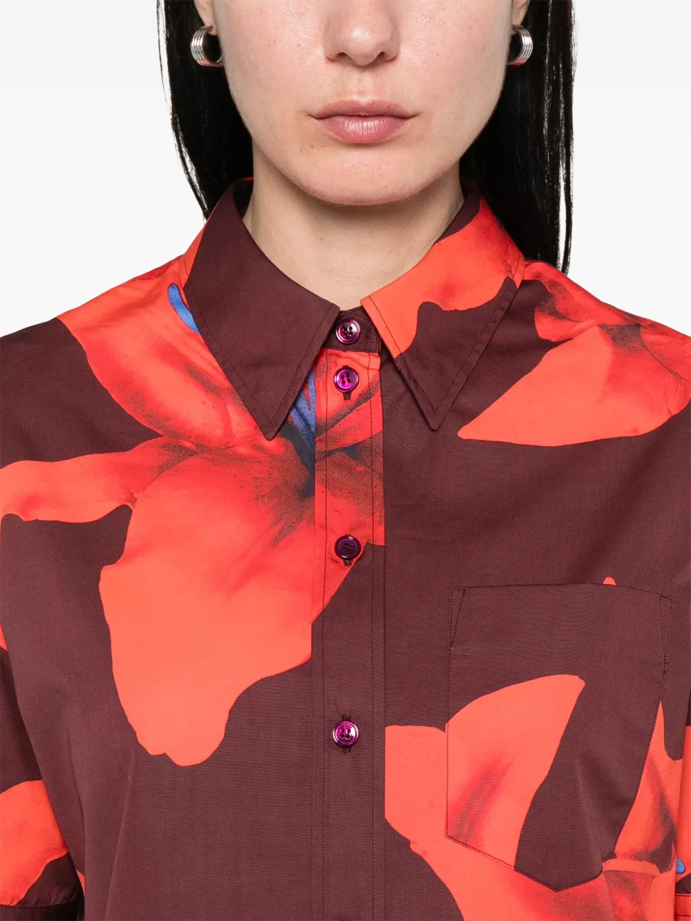 Alexander McQueen Blouse met bloemenprint Rood