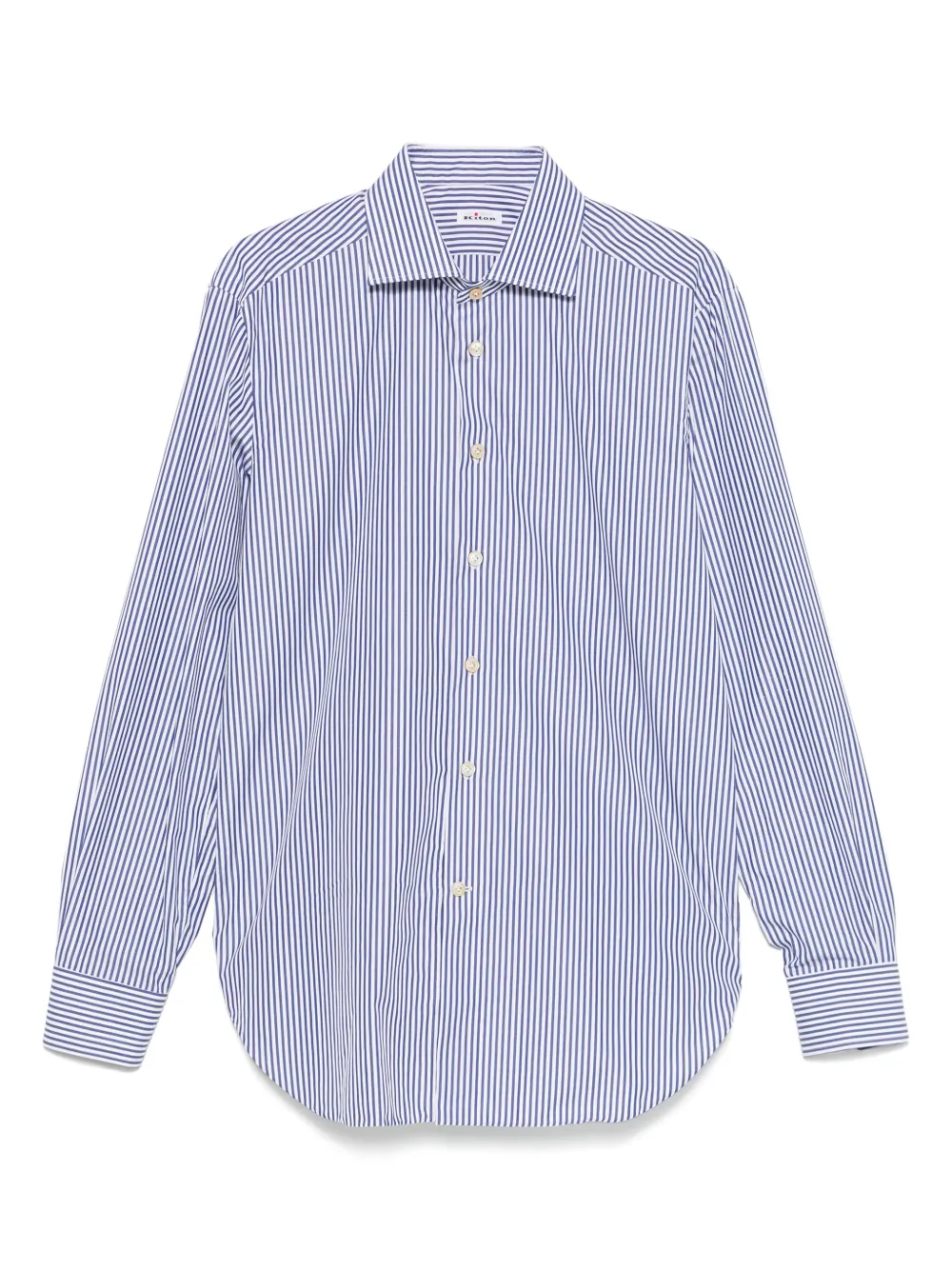 Kiton Gestreept overhemd Blauw