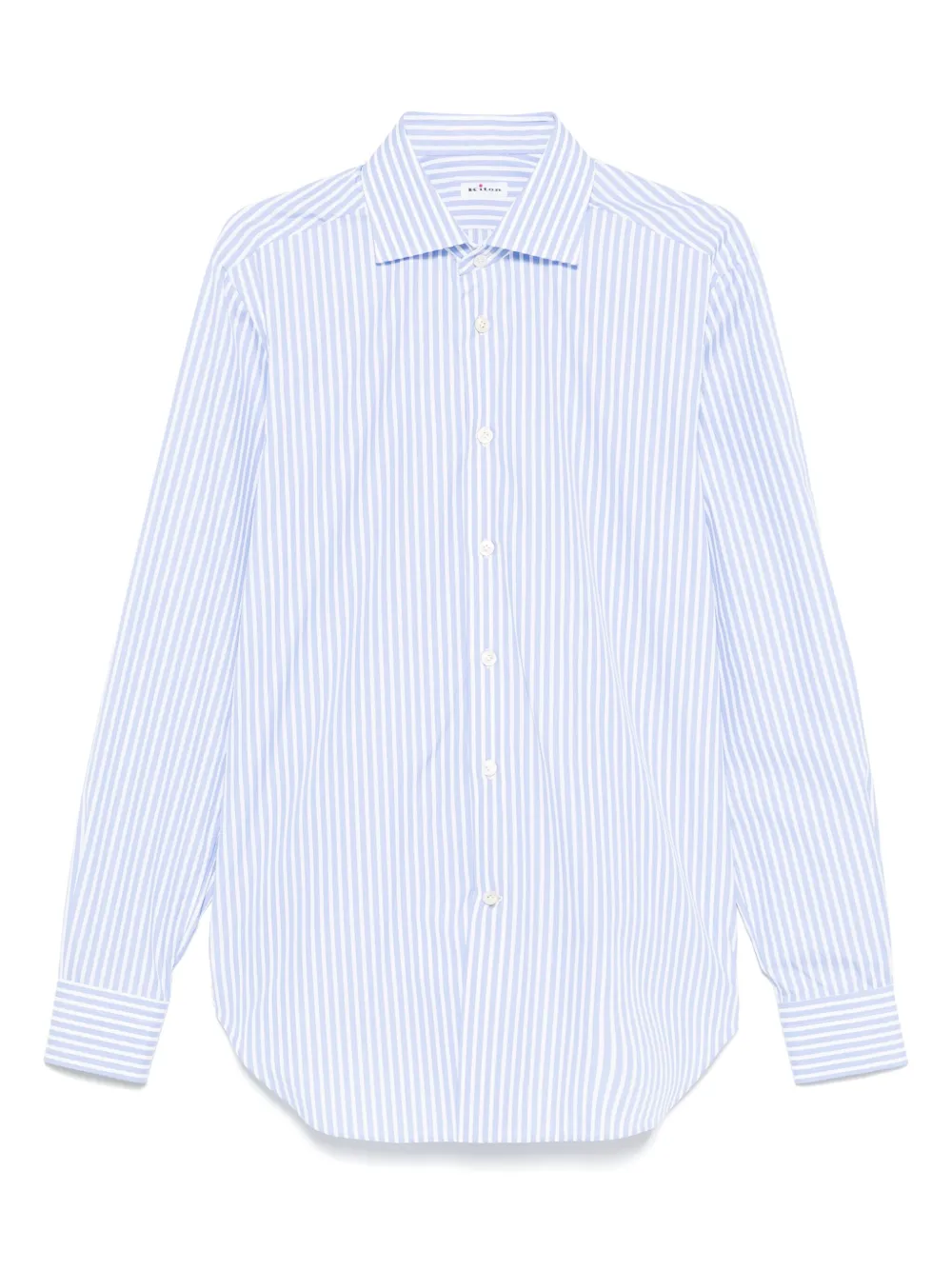 Kiton Gestreept overhemd Blauw