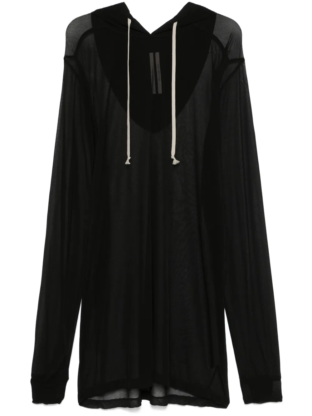 Rick Owens hoodie translúcida | negro | Image 1