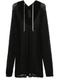 Rick Owens semi-sheer hoodie - Black