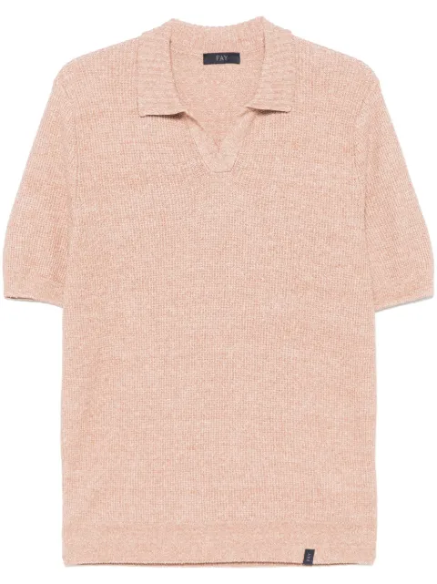 Fay Poloshirt aus meliertem Strick