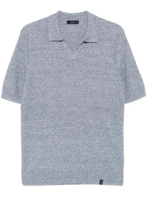 Fay marl-knit polo shirt