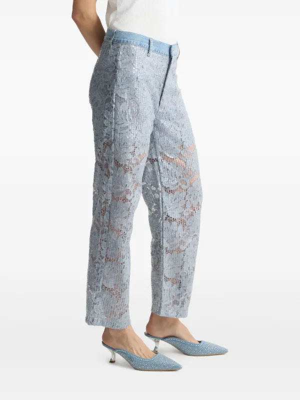 LIU JO floral-lace Jeans | Blue | FARFETCH