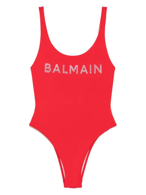 Balmain logo-appliqué swimsuit