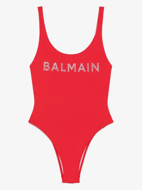 Balmain logo-appliqué swimsuit