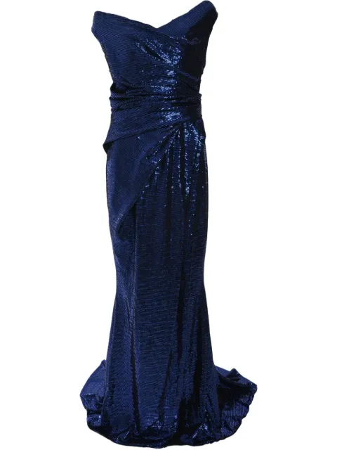 Talbot Runhof Mezzaluna sequin-embellished gown