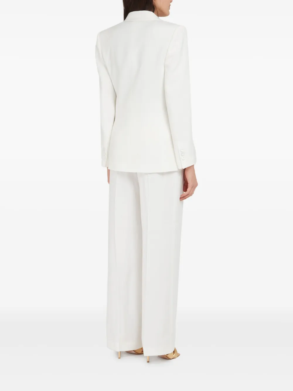 Shop Alberta Ferretti Double-breasted Blazer In White
