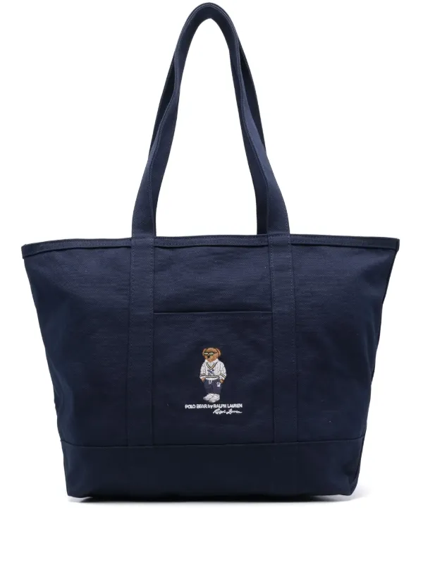 お歳暮・冬ギフト 特集2024 通販  Tote Canvas Bear Polo Lauren Ralph Polo Bag FARFETCH | Blue | バッグ