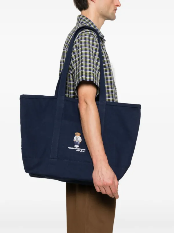 Polo Ralph Lauren Polo Bear Canvas Tote Bag | Blue | FARFETCH