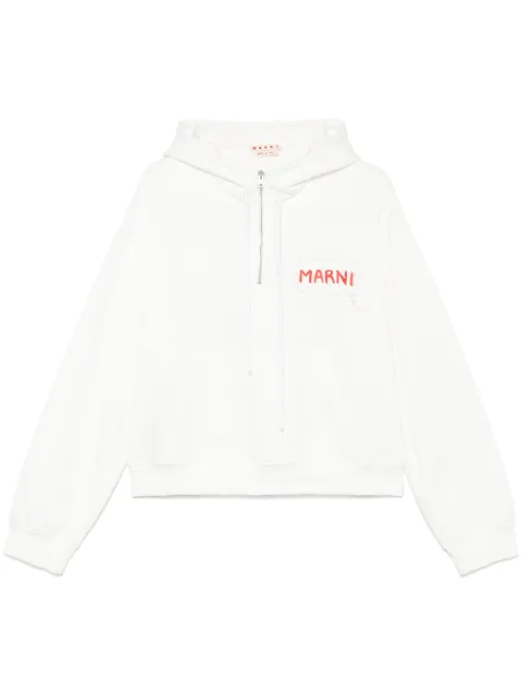Marni logo-patch hoodie