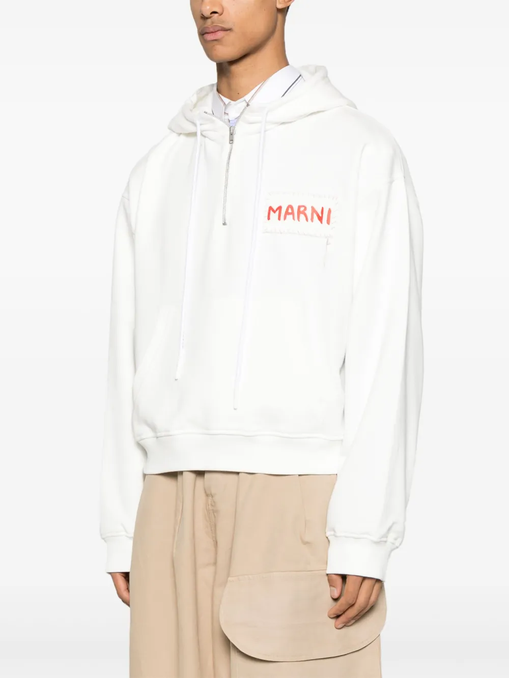 Marni Hoodie met logopatch Wit