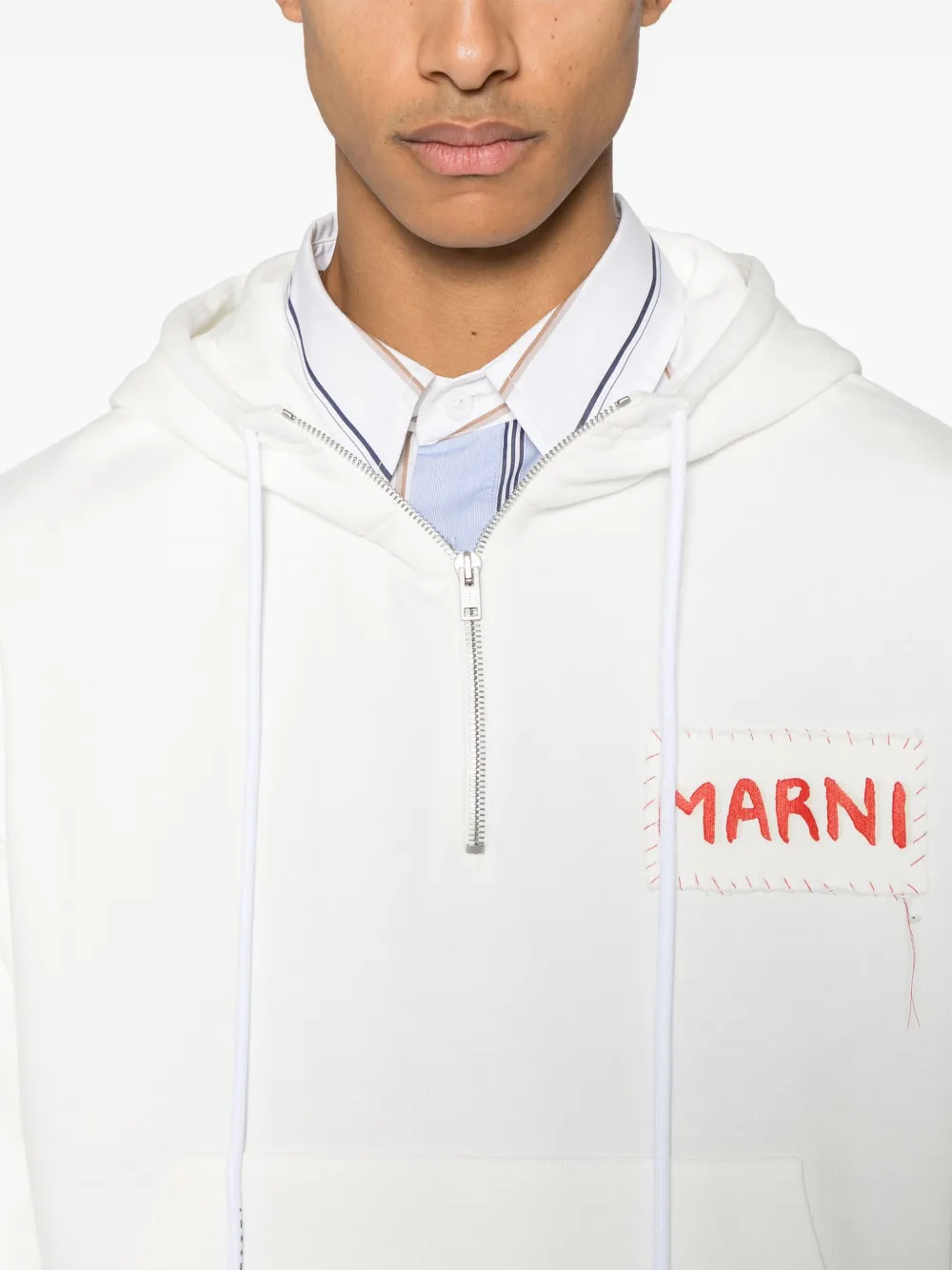 Marni Hoodie met logopatch Wit
