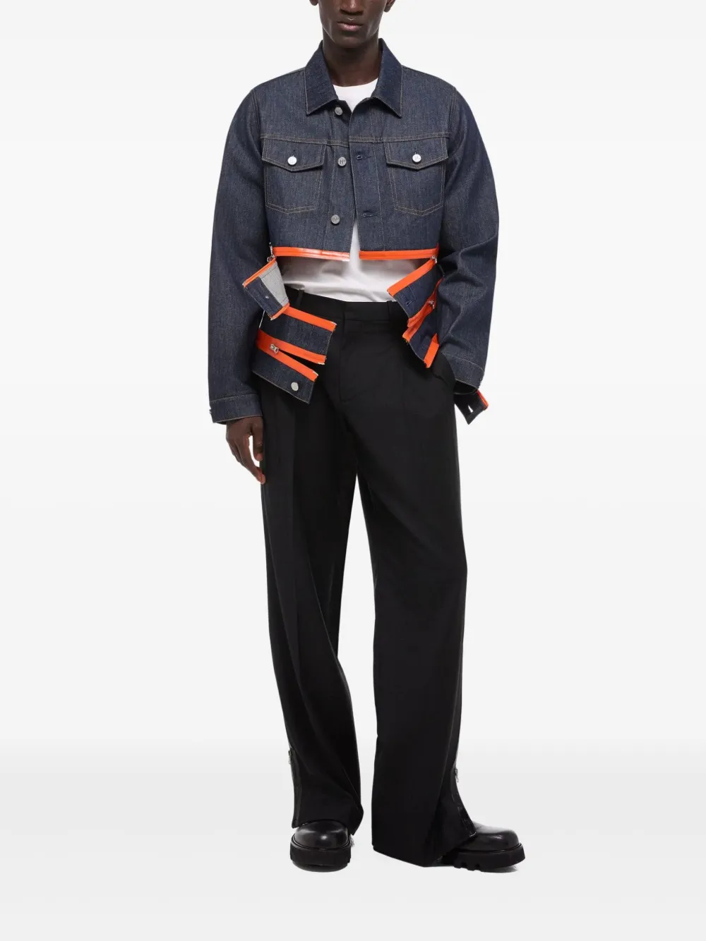 Helmut Lang Zip Trucker Jacket In Blue