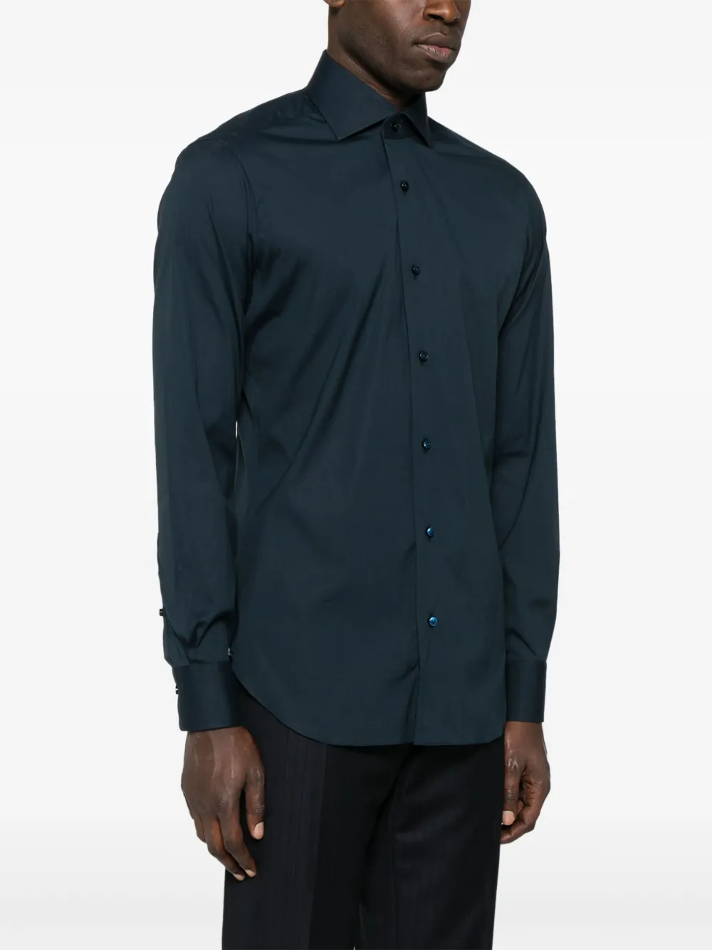 Barba Popeline overhemd Blauw