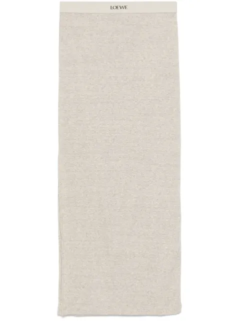 LOEWE falda midi con logo en la pretina