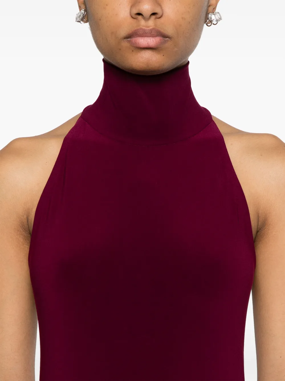 Norma Kamali Maxi-jurk met halternek Paars