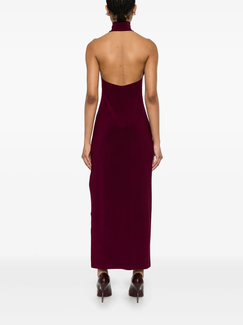 Norma Kamali Maxi-jurk met halternek Paars