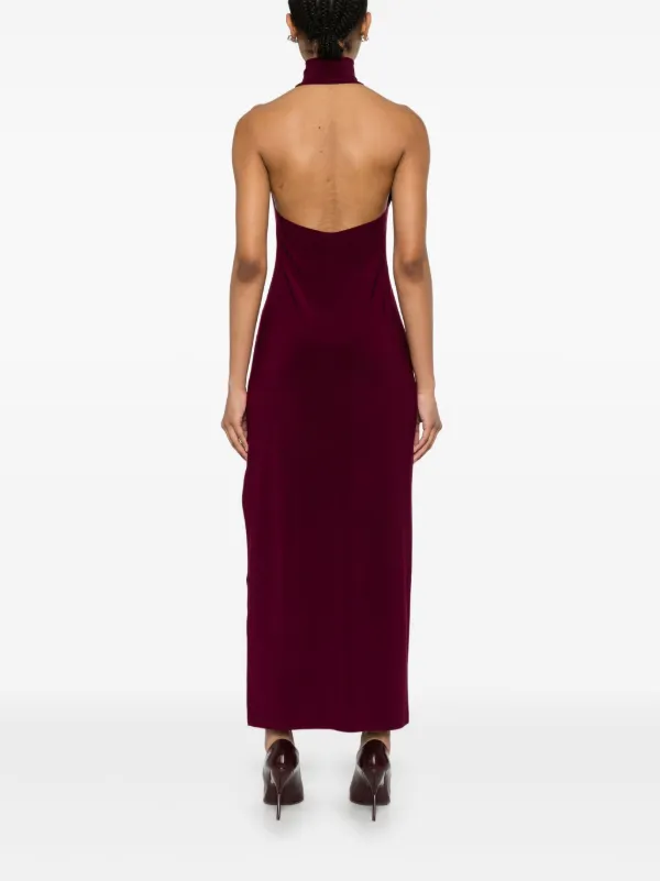 Norma Kamali Halterneck Maxi Dress | Purple | FARFETCH SG