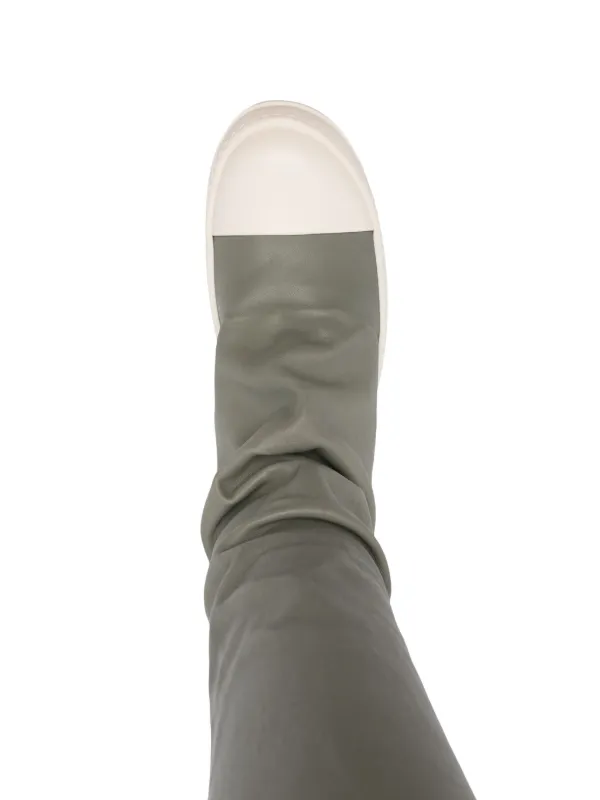 Rick Owens グリーン ハイストッキング 牛革 スニーカー Rick Owens ハイストッキング スニーカー | グリーン | FARFETCH JP