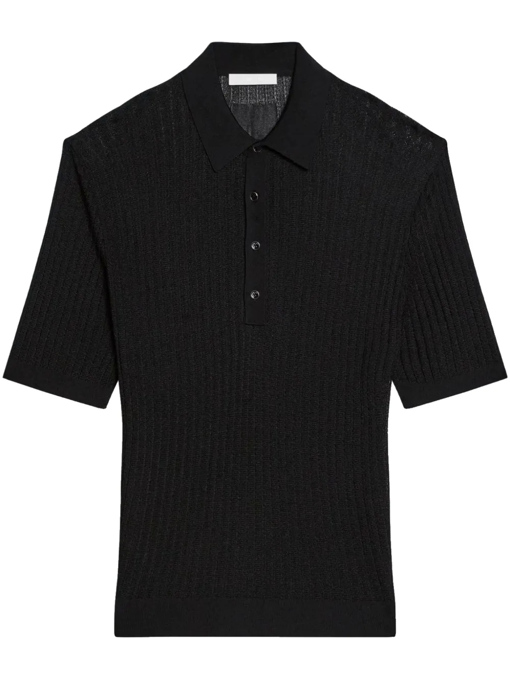 Helmut Lang ribbed-knit polo shirt Zwart