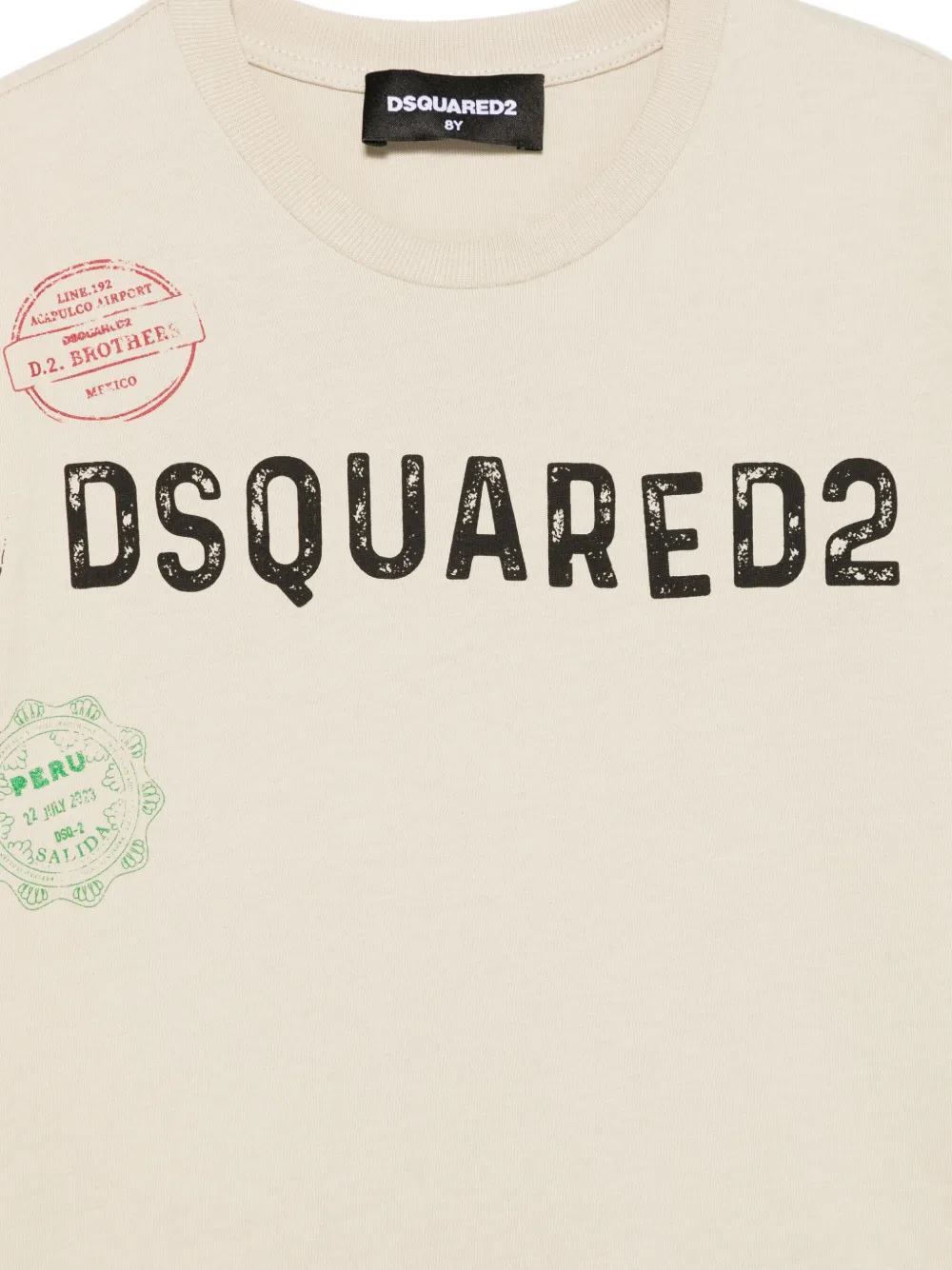 DSQUARED2 KIDS T-shirt met logoprint Beige