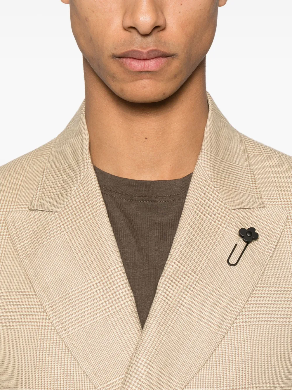 Lardini Blazer met Prince of Wales-patroon Beige