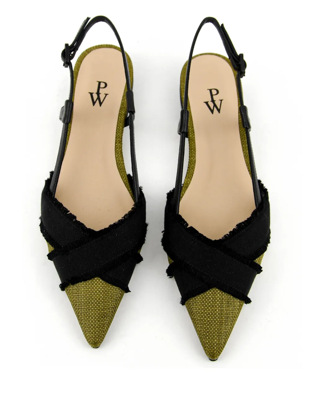 Paul Warmer Kesha Slingback Flats In Green