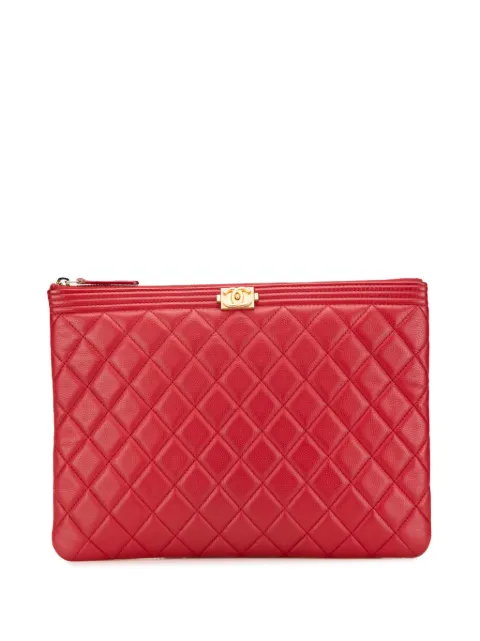 CHANEL Pre-Owned bolsa de mano Medium Quilted Caviar Boy O Case 2017-2018