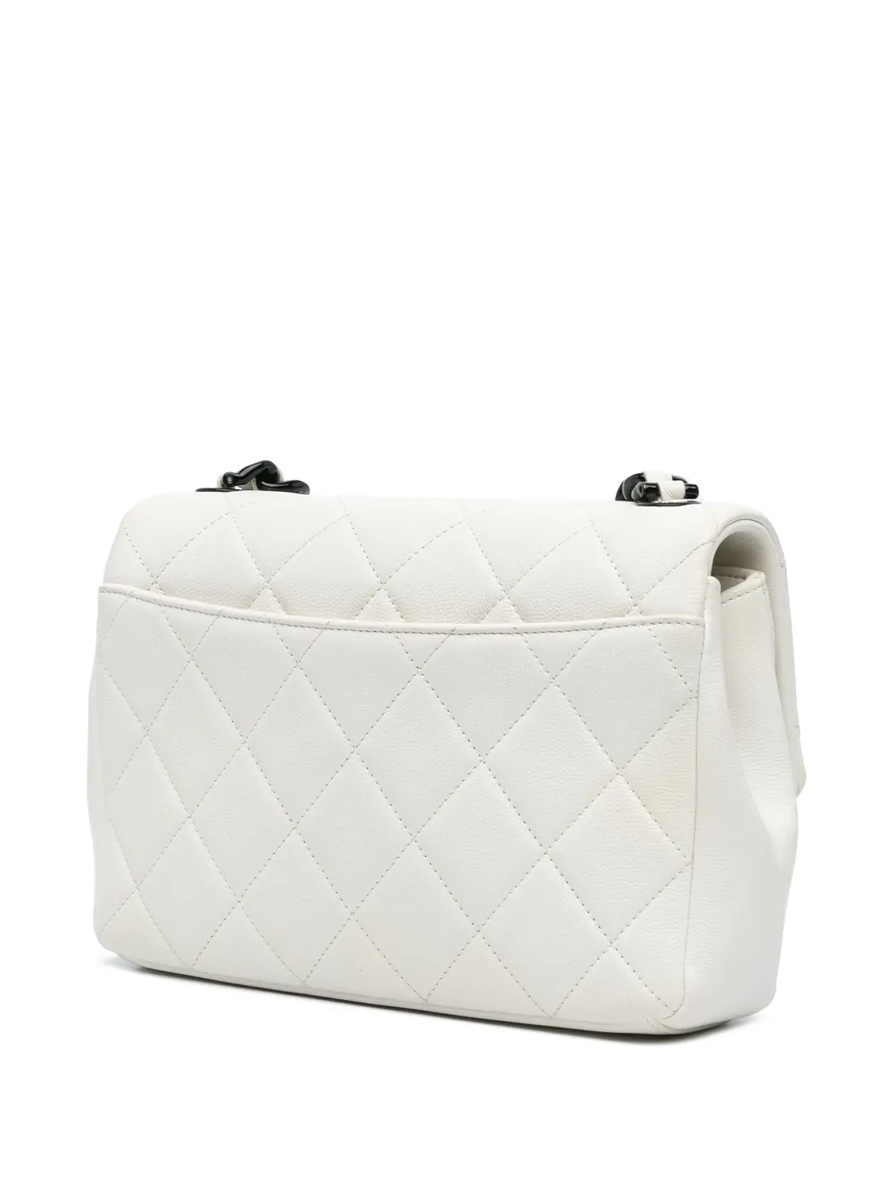 Pre-owned Chanel 2020 Medium Quilted Caviar My Everything Flap Crossbody Bag In White