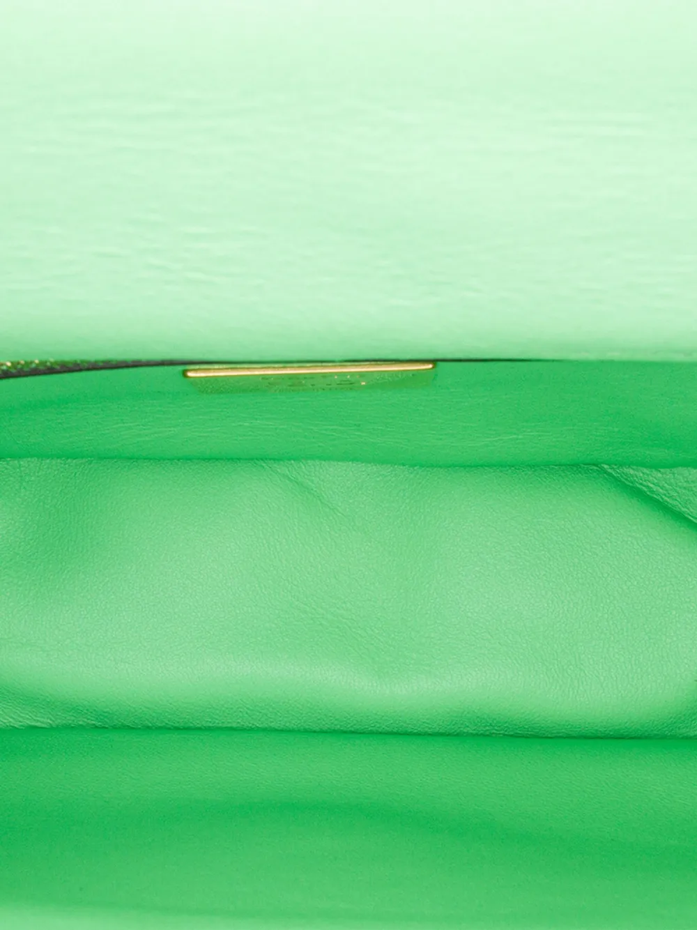 Pre-owned Fendi 2010-2024 Zucca Embossed Leather Chain Midi Baguette Shoulder Bag In Green