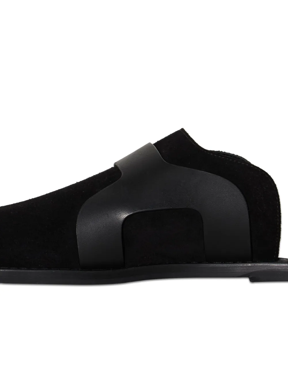 Osklen suede-panel mules Black