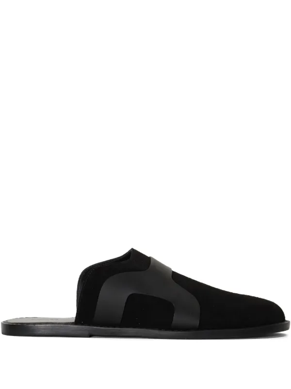 Osklen suede-panel Mules Black FARFETCH