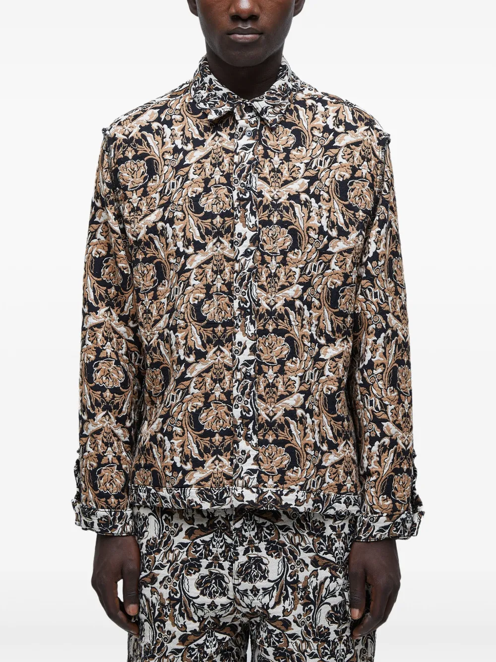 Osklen Omkeerbaar shirtjack met jacquard Zwart
