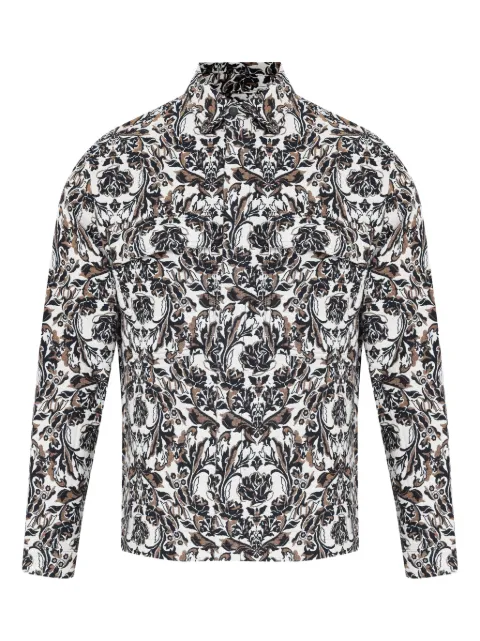 Osklen reversible rose-jacquard overshirt