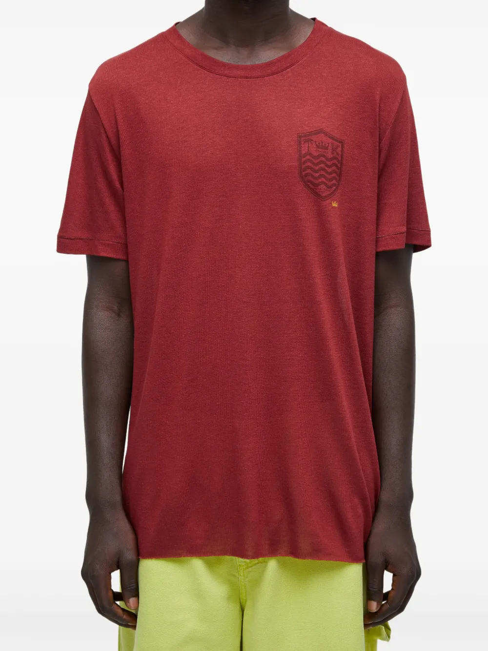 Osklen T-shirt met geborduurd embleem Rood