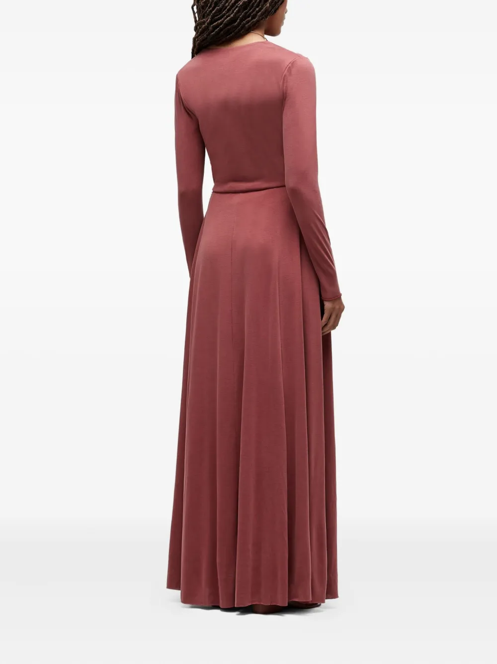 Osklen Maxi-jurk met gedrapeerde hals Rood