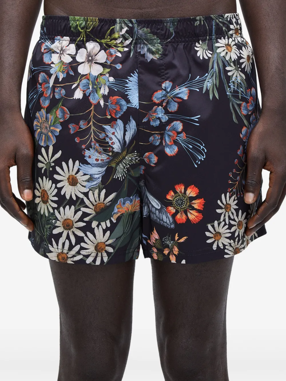 Osklen Zwembroek met bloemenprint Zwart