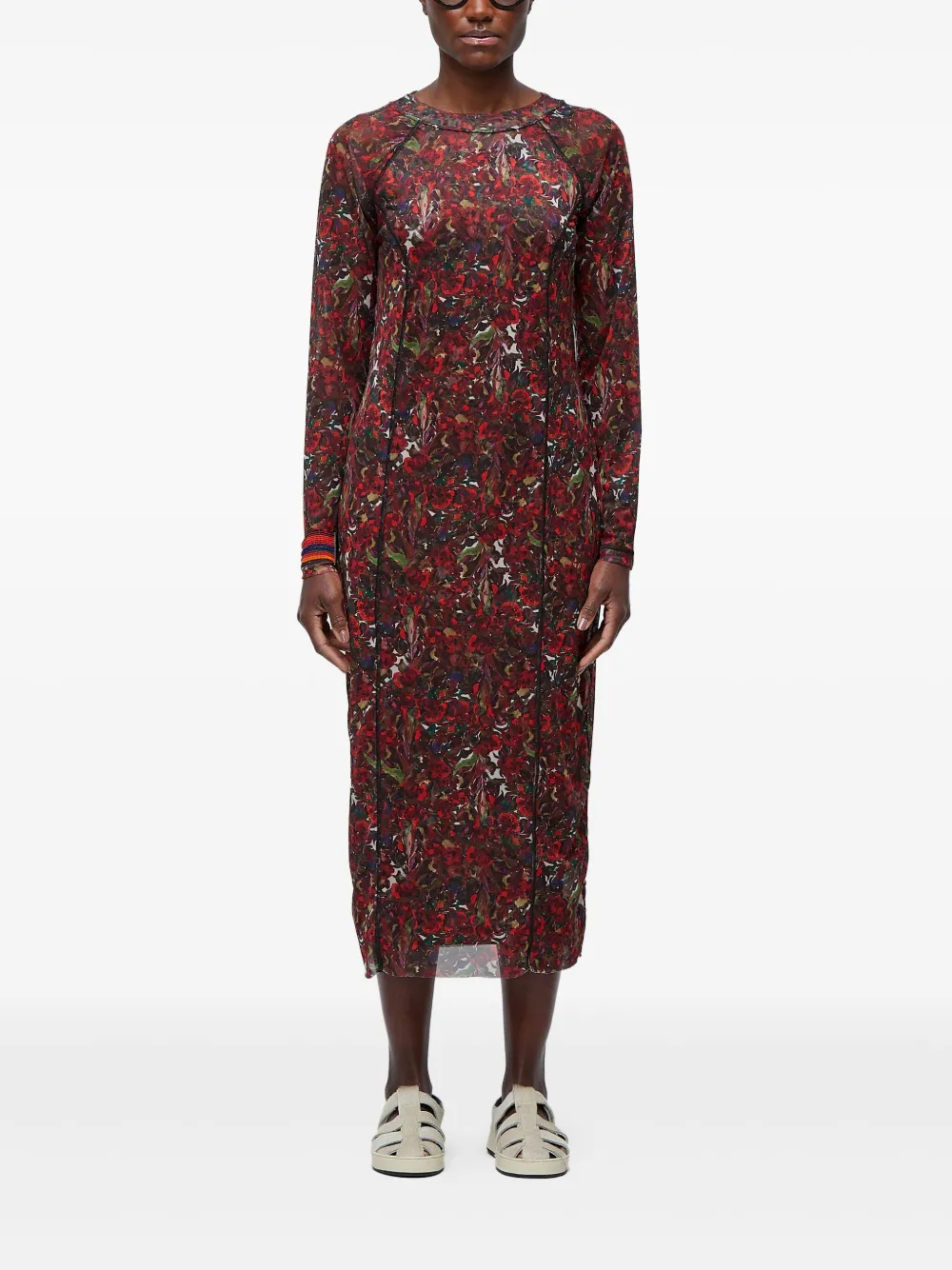 Osklen Jurk met bloemenprint - Rood