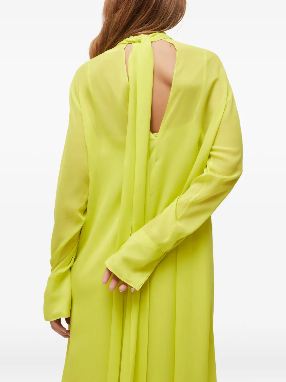Osklen High-neck Long Dress In Yellow