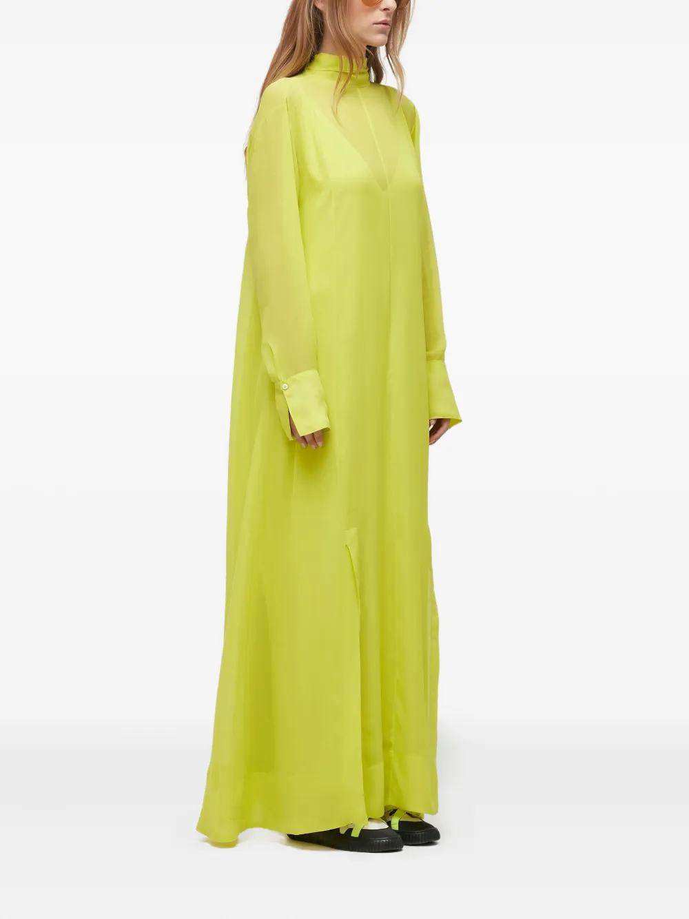 Osklen High-neck Long Dress In Yellow