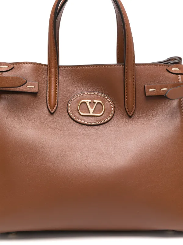 VALENTINO ブラウン モカシン 保存袋付き Valentino Garavani アンティーブ ハンドバッグ S | ブラウン