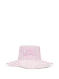 Rowen Rose striped poplin sun hat - Pink